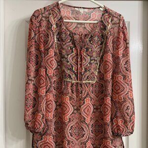 JM Collection Brand Women's Multi-Color Blouse, Size 18